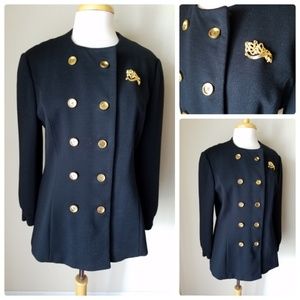 Gibbs-Louis Vintage Double Breasted Black Jacket